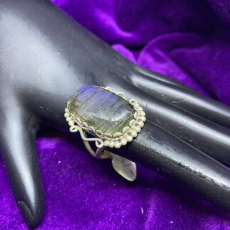 925 Ring Labradorite.  Size 9