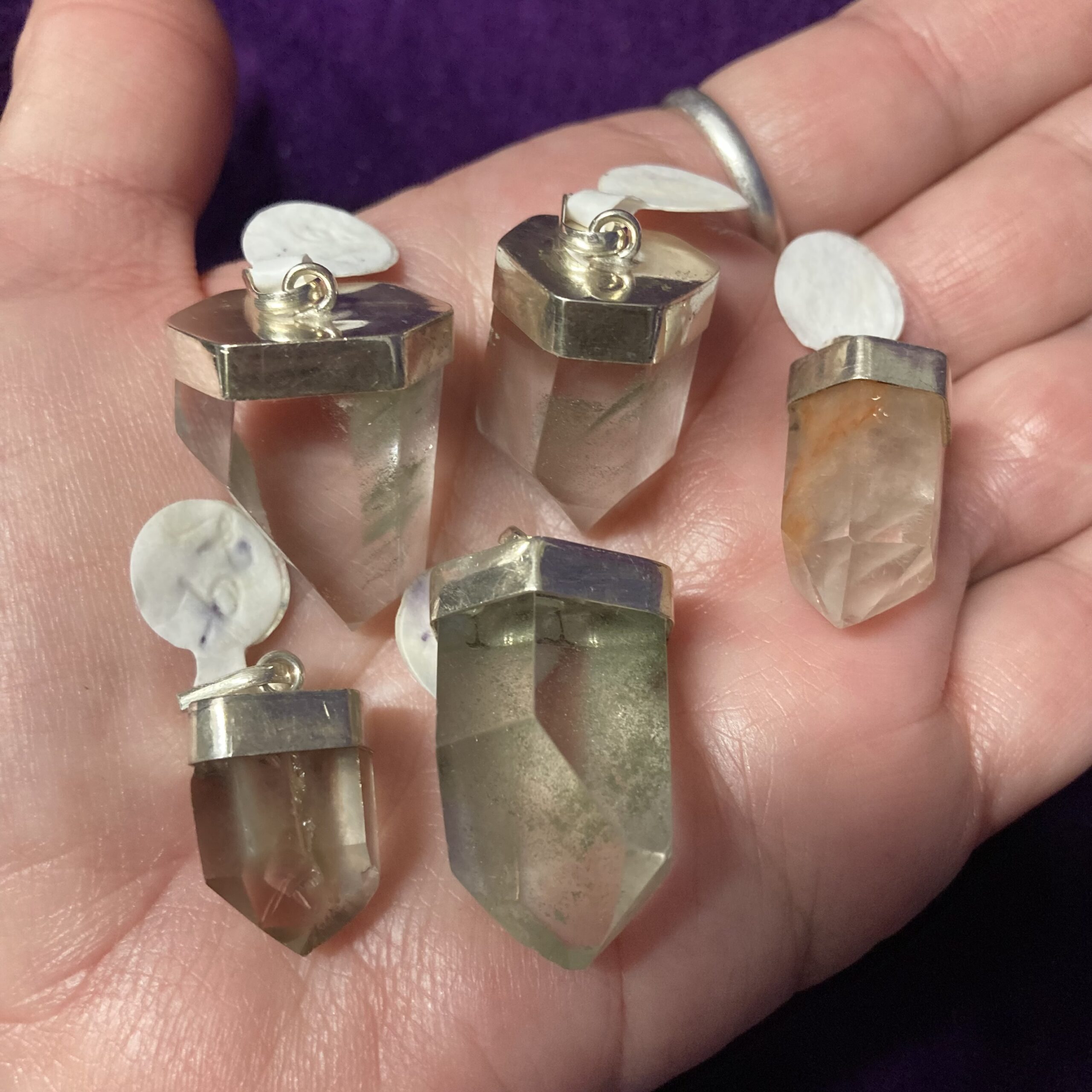 Phantom quartz pendants